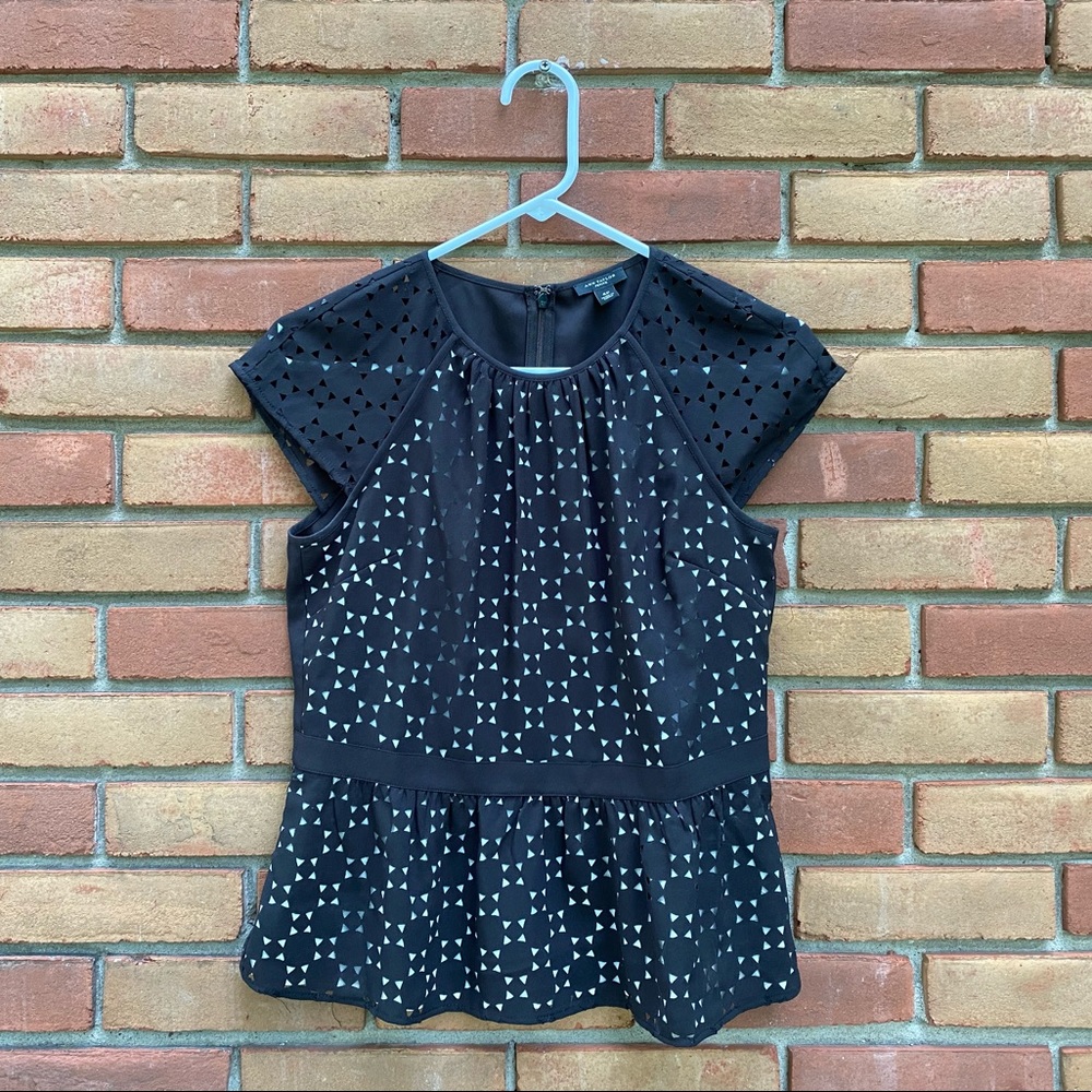 4P Ann Taylor Black Peplum Top